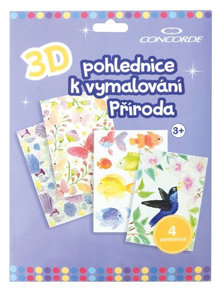 3D pohlednice k vymalování Příroda