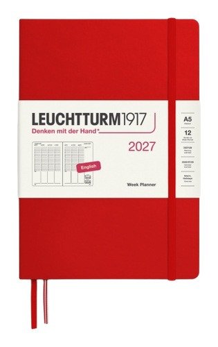 Týdenní plánovač Cherry, Medium A5 2027, anglicky