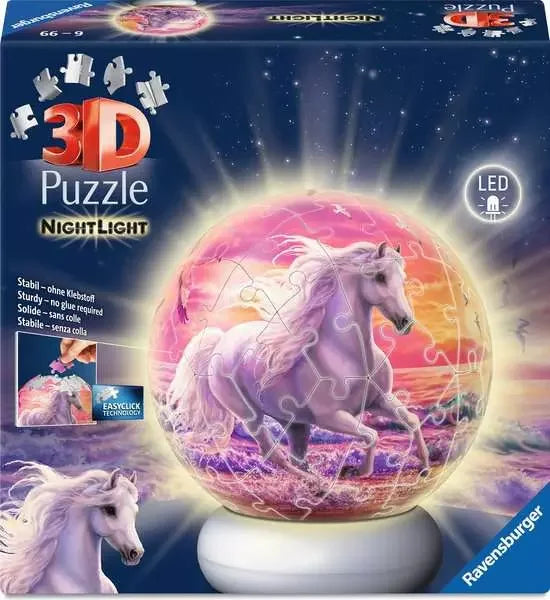 3D Puzzle-Ball: Koníci (Noční edice) 72 dílků