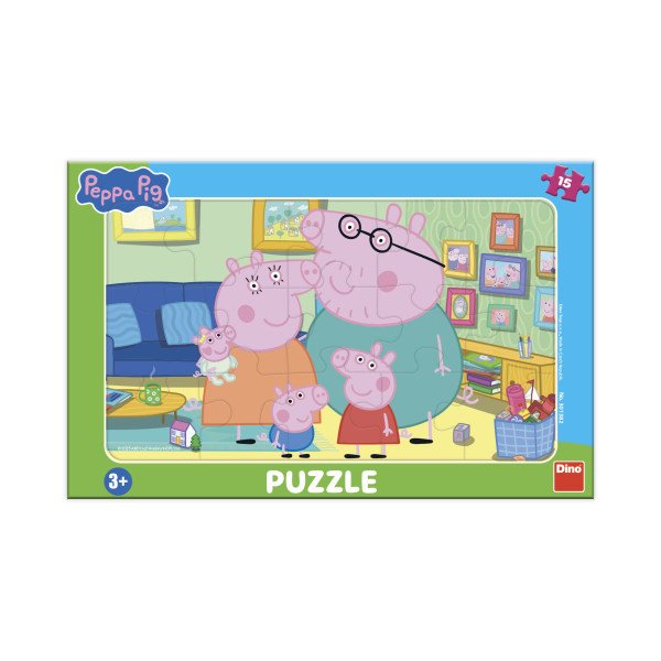 Puzzle deskové Peppa Pig v obývacím pokoji 15 dílků