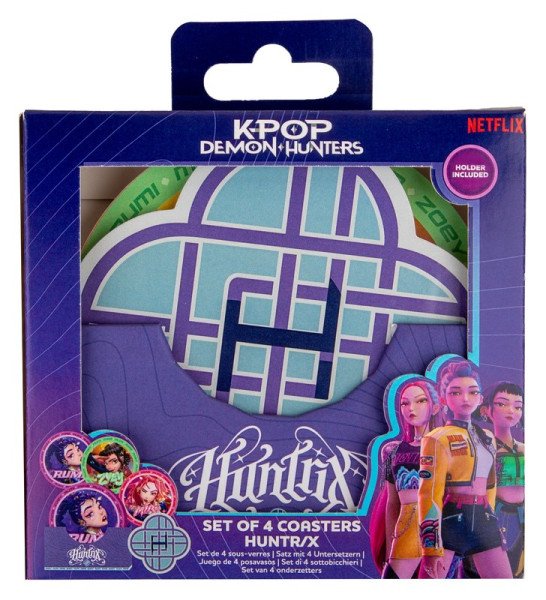 KPop Demon Hunters Sada podtácků - Huntr/X (4 kusy)