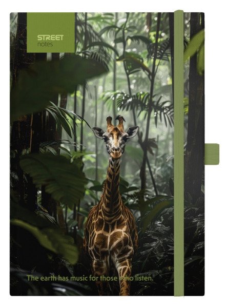 Blok B5, 100l, 80g, linkovaný - Animals Giraffe s gumou
