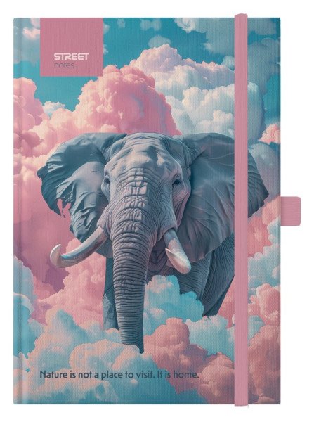 Blok B5, 100l, 80g, linkovaný - Animals Elephant s gumou