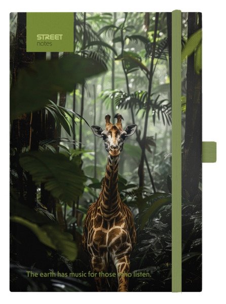 Blok A6, 100l, 80g, linkovaný - Animals Giraffe s gumou