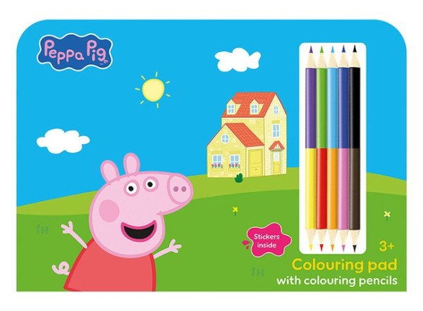 Prasátko Peppa - Kreslící set s pastelkami