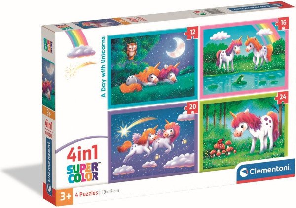Puzzle Jednorožci 4v1 (12+16+20+24 dílků)
