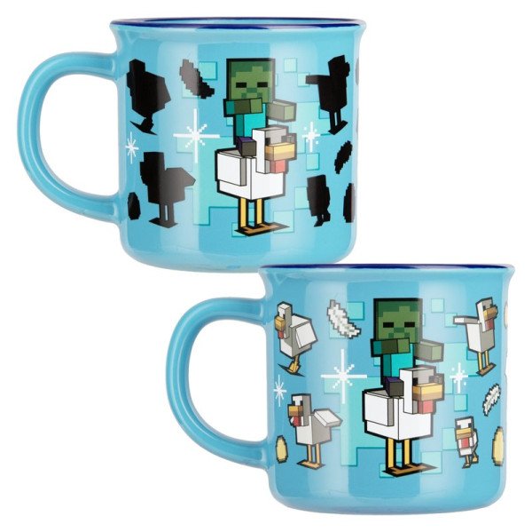 Minecraft Měnící hrnek - Chicken Jockey 350 ml