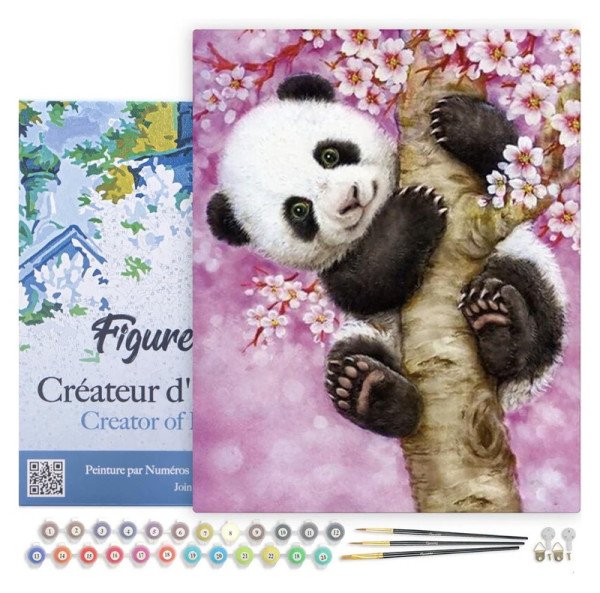 Malování podle čísel - Baby Panda na rámu 40x50cm