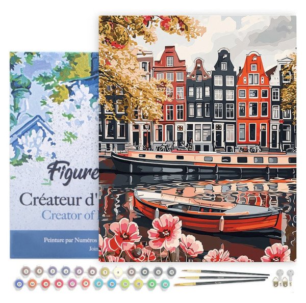 Malování podle čísel - Průplav V Amsterodamu na rámu 40x50cm