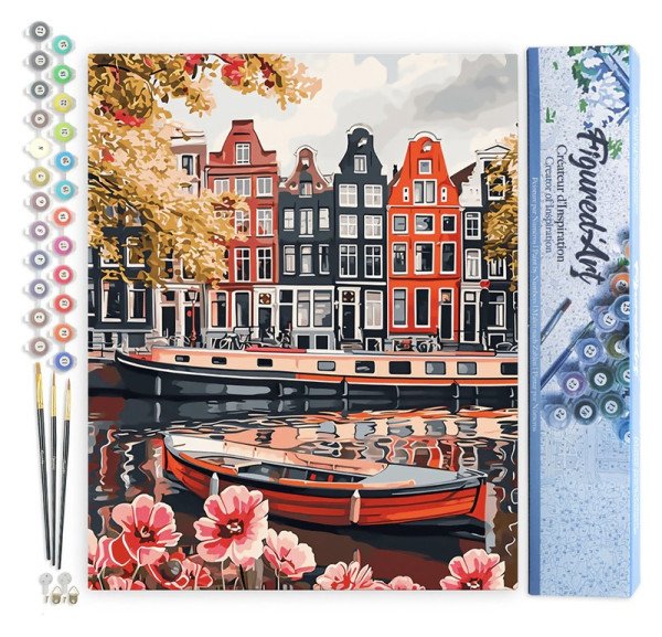 Malování podle čísel - Průplav V Amsterodamu bez rámu 40x50cm