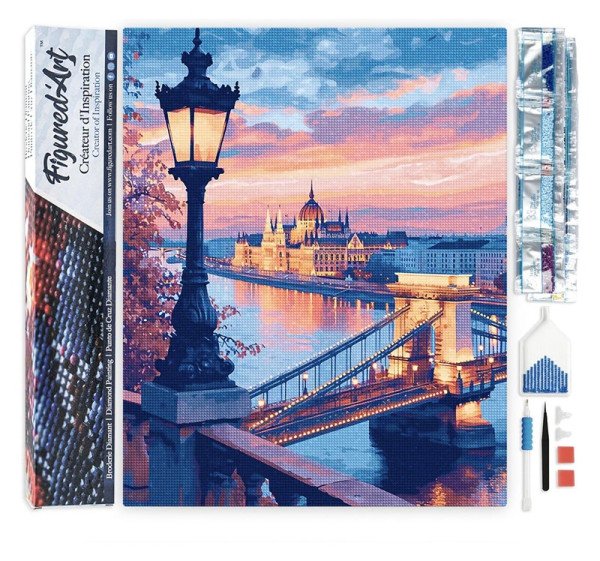 Diamantové malování - Budapešť Za Soumraku 40x50cm bez rámu