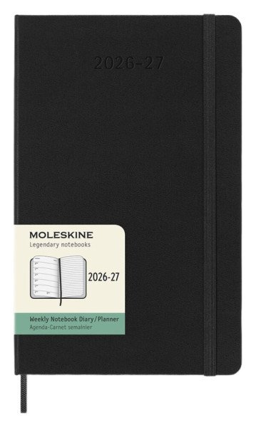 18měsíční diář Moleskine 2026-27 - tvrdé desky, L, týdenní, černý