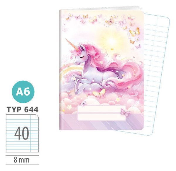 Školní sešit A6, 40 listů, typ 644 Sweet Dreams