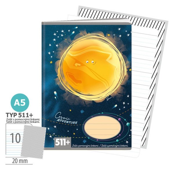 Školní sešit A5, 10 listů, typ 511+ Cosmic adventure