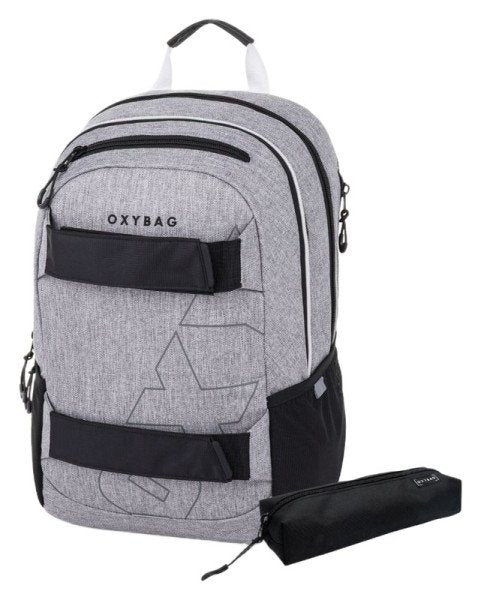 Studentský batoh + etue OXY SPORT Grey Melange