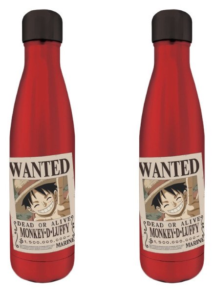 One Piece nerezová láhev (Wanted-Luffy)