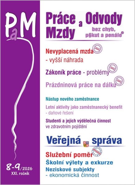 PaP 8-9/2026 Vyšší náhrada za nevyplacenou mzdu (2026)