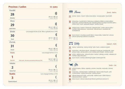 Diář 2027 týdenní B6 lunární Sen s gumičkou