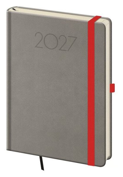 Diář 2027 denní A5 New Praga - šedá