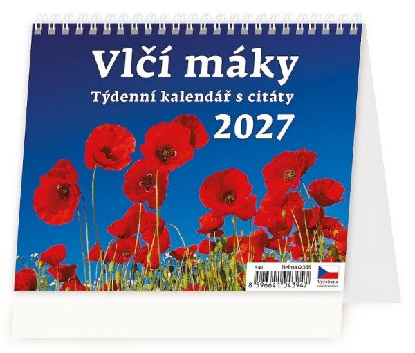 Kalendář stolní 2027 - Vlčí máky