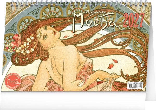 Kalendář 2027 stolní: Alfons Mucha, 23,1 x 14,5 cm