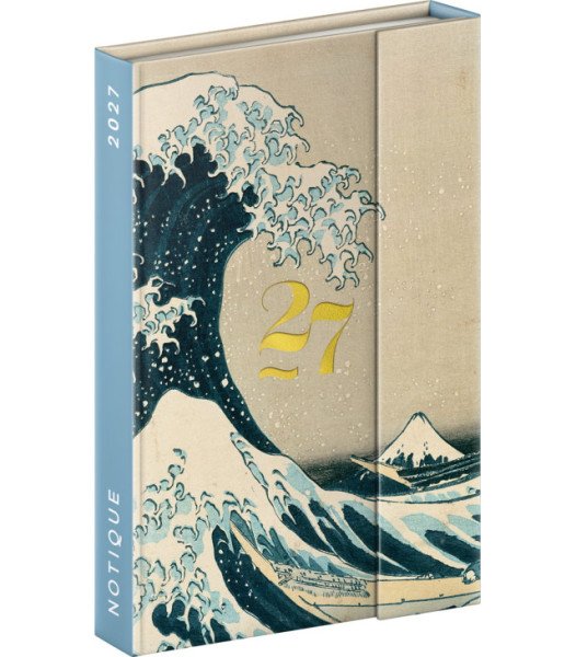 Diář 2027: Katsushika Hokusai - týdenní, magnetický, 11 x 16 cm
