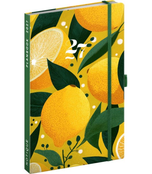 Diář/notes 2027: Planbook - Citróny, 13 x 21 cm