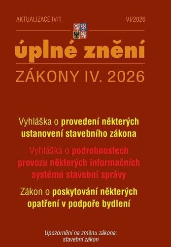 Aktualizace IV/1 2026 O poskytování některých opatření v podpoře bydlení (2026)