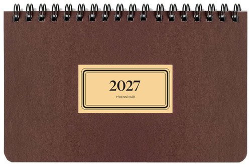 Diář 2027 týdenní na šířku RETRO, černý
