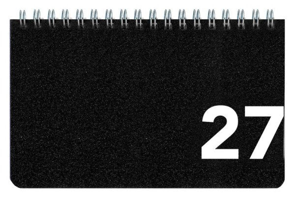 Diář 2027 týdenní na šířku, černý