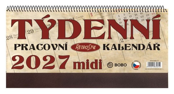 Pracovní kalendář 2027 MIDI Retro