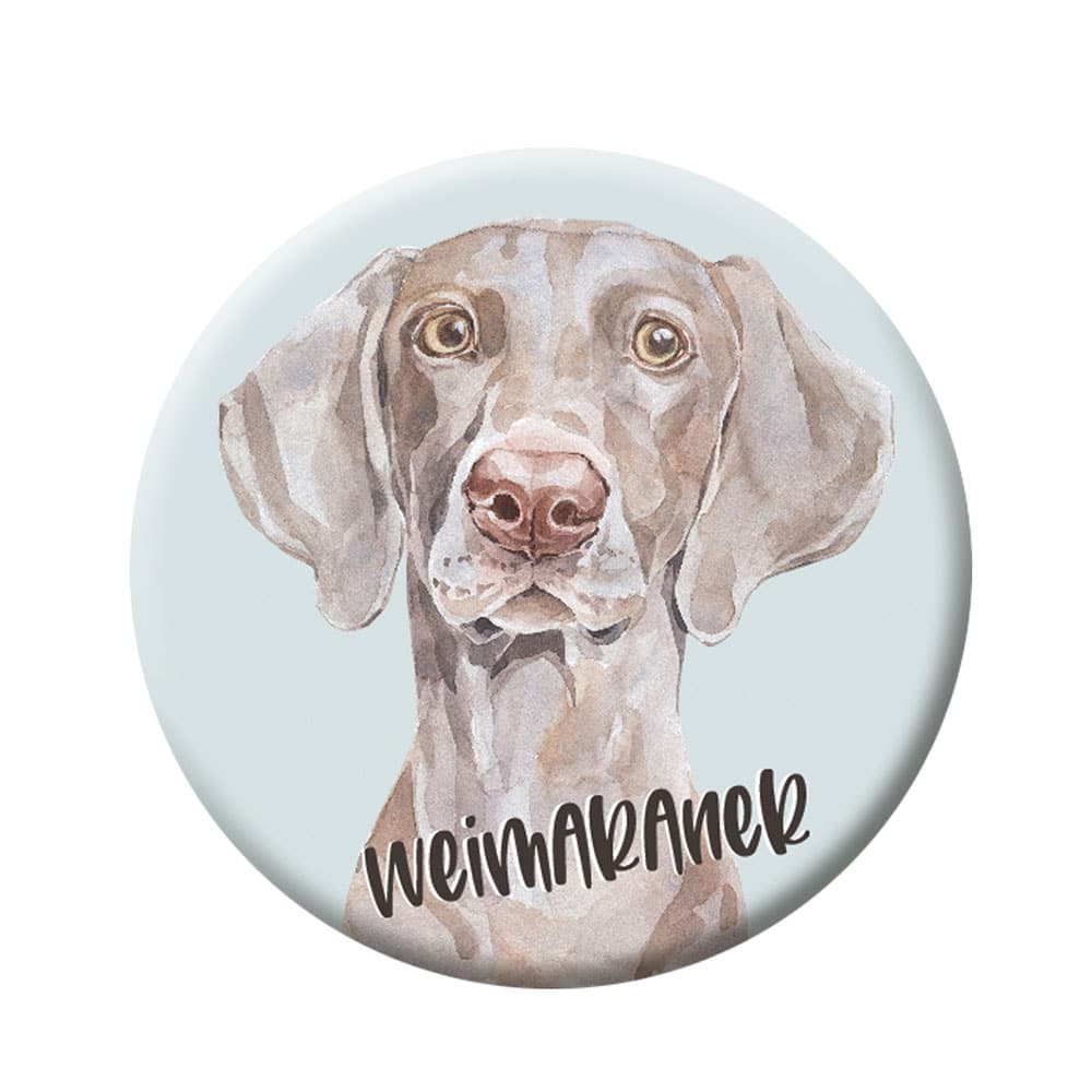 Weimaraner Pin Badge, 44 mm