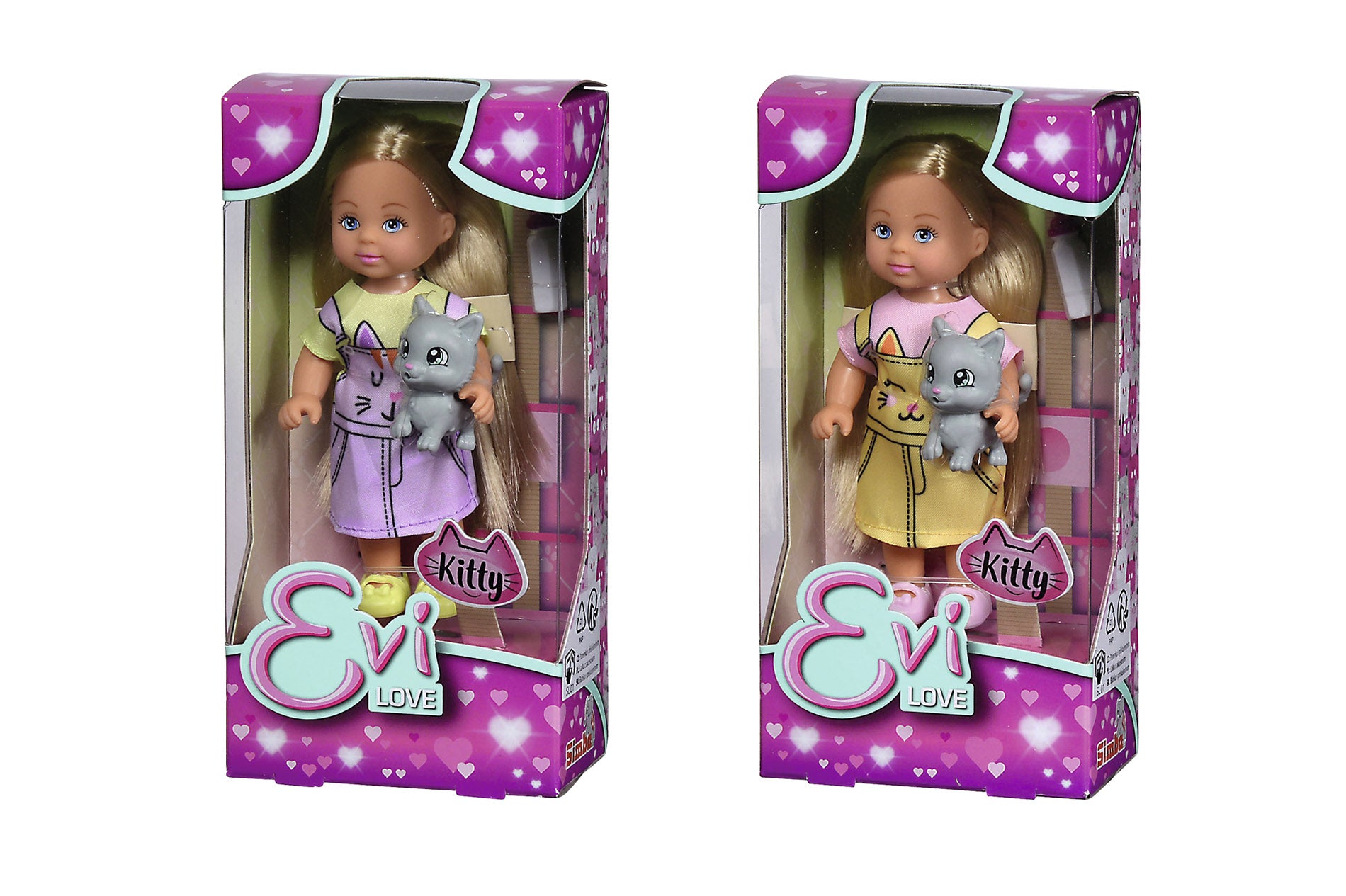 Evi Doll in Kitty Dress with Cat and Bottle