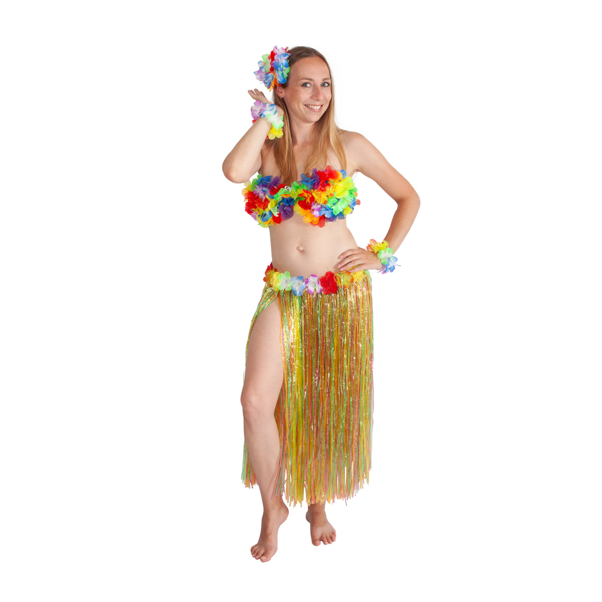 Adult Hawaiian skirt, coloured 72 cm
