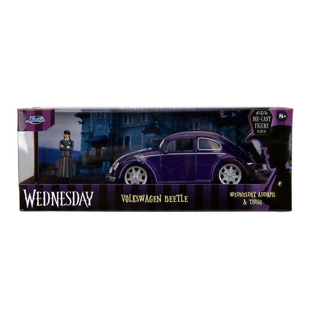 Wednesday VW Beetle 1972 Metal Model 1:24 with Figure