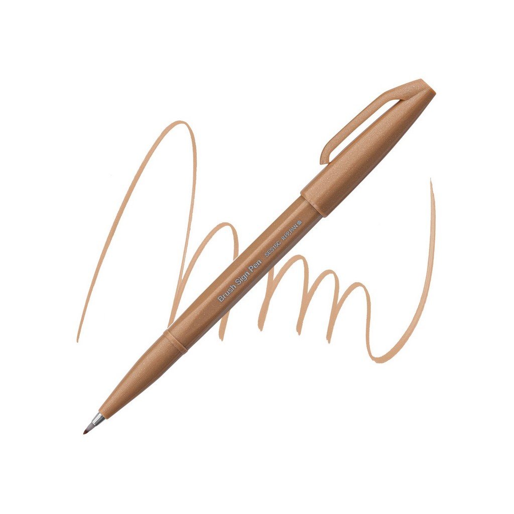 Popisovač Pentel Brush Sign Pen - světle hnědý