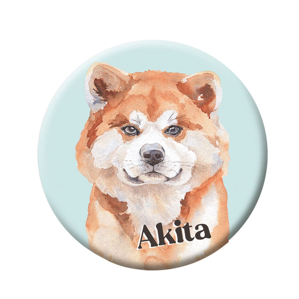 Akita Dog Button Badge with Pin