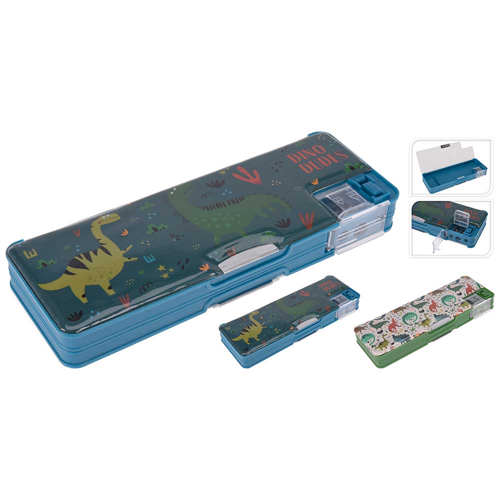 Children's Dinosaur Pencil Case with Sharpener