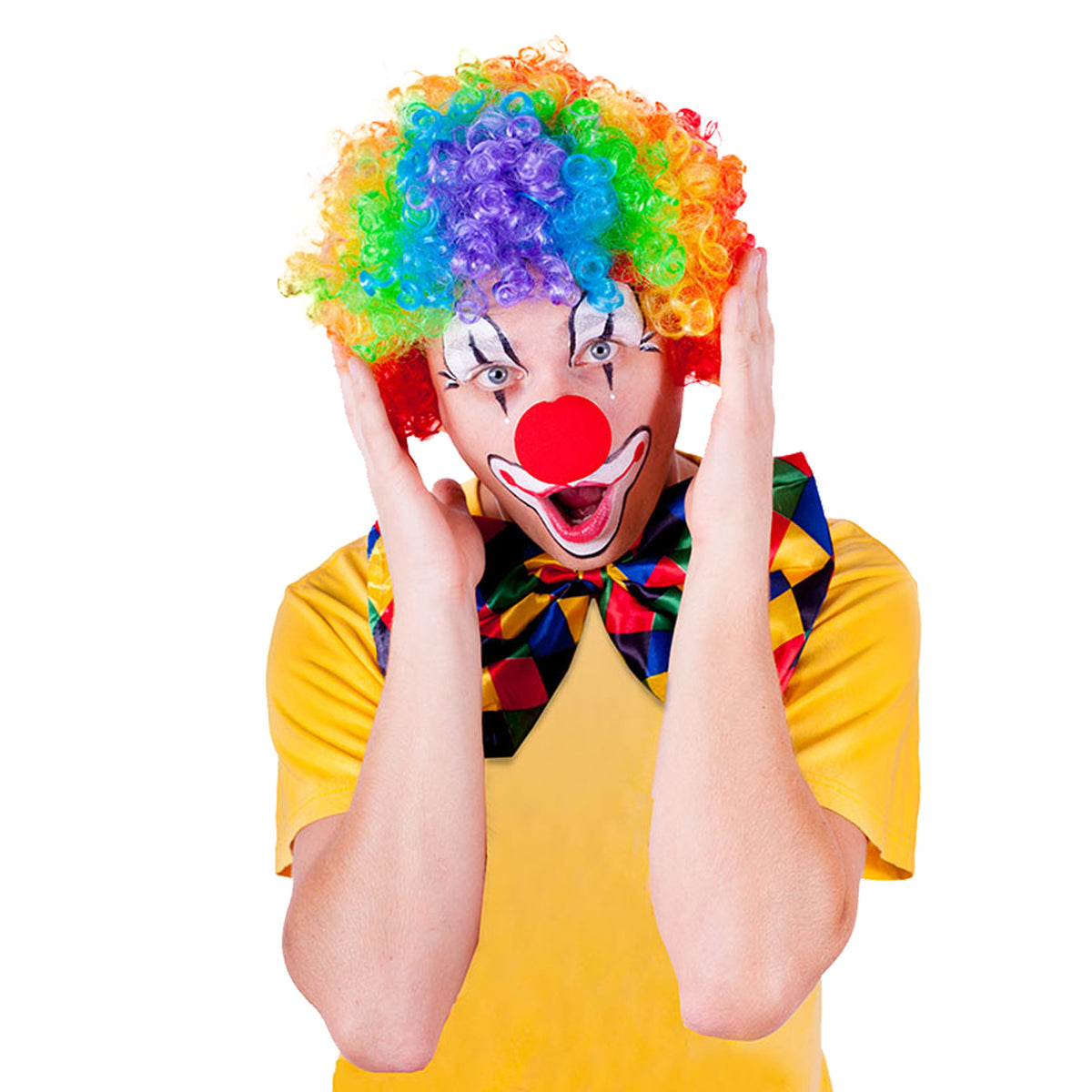 Colourful clown wig for adults