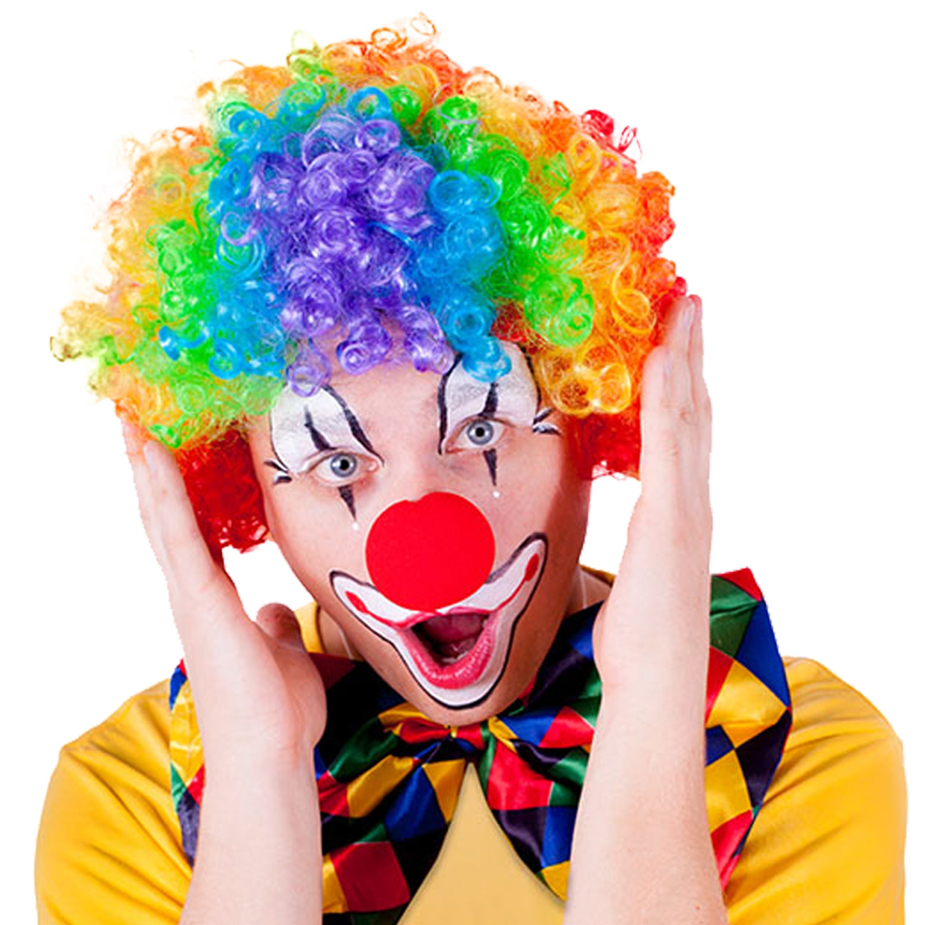 Colourful clown wig for adults
