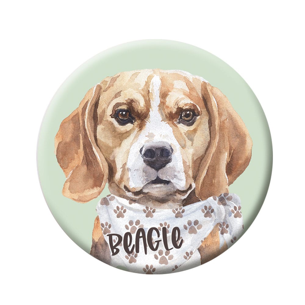 Beagle Button Badge with Safety Pin
