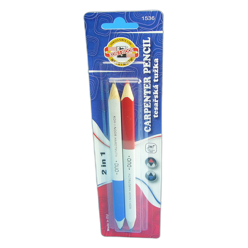 Koh-i-Noor 1536 DUO Short Carpenter Pencils Set of 2