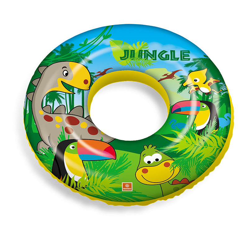 Inflatable flamingo and jungle swim ring 50 cm
