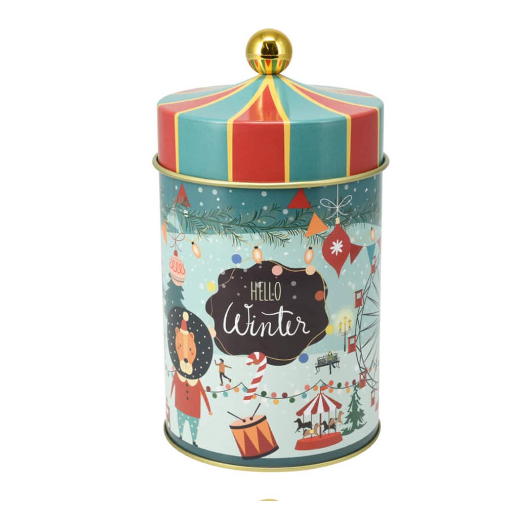 Winter Circus Tent Tin Box