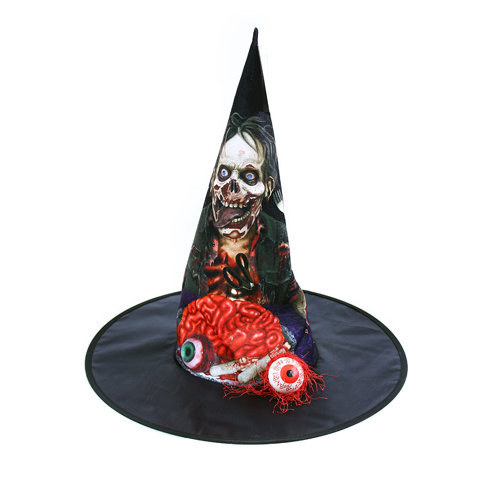 Witch Halloween hat with eye for adults