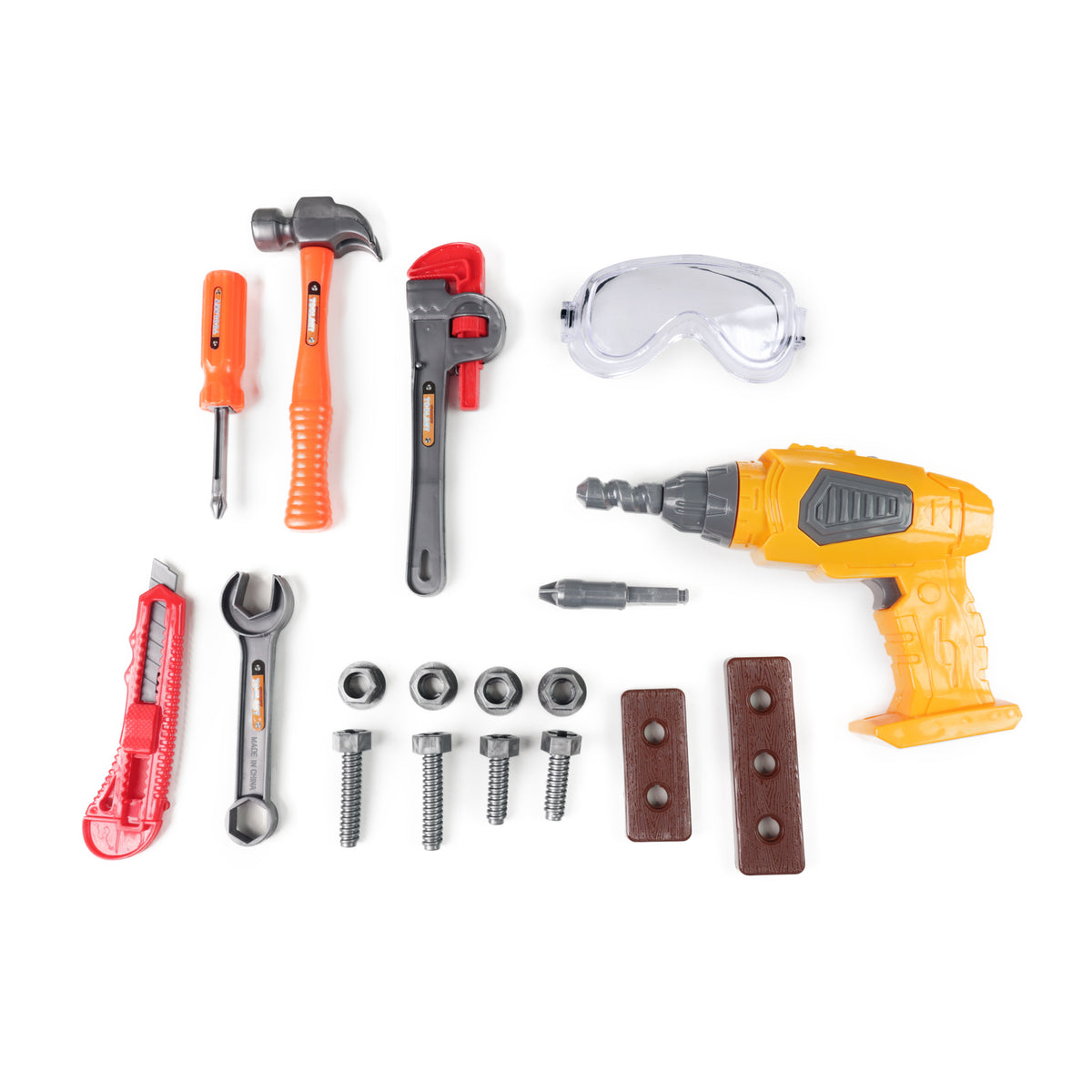 Tool set with functional toy drill