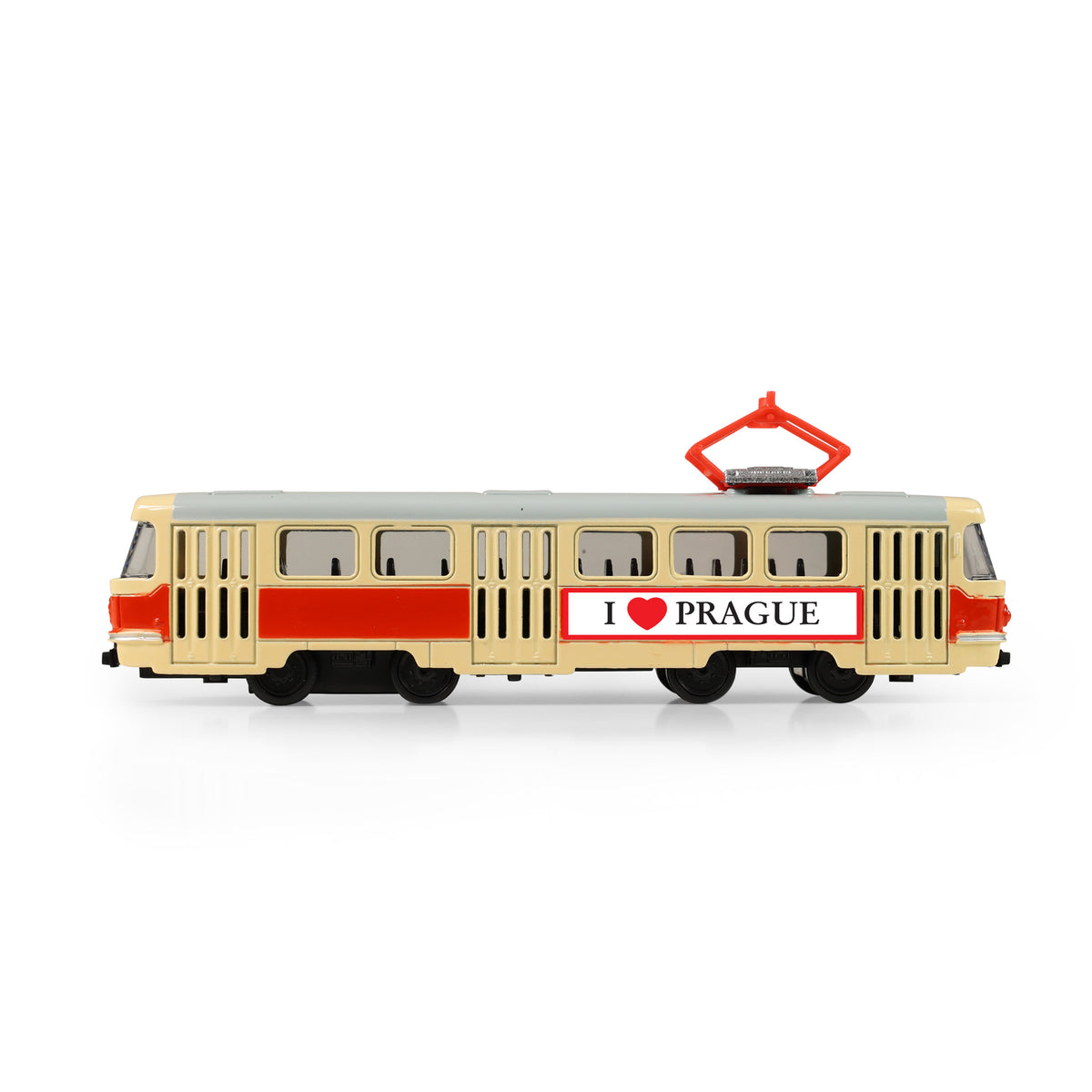 Metal Czech retro tram Prague 16 cm