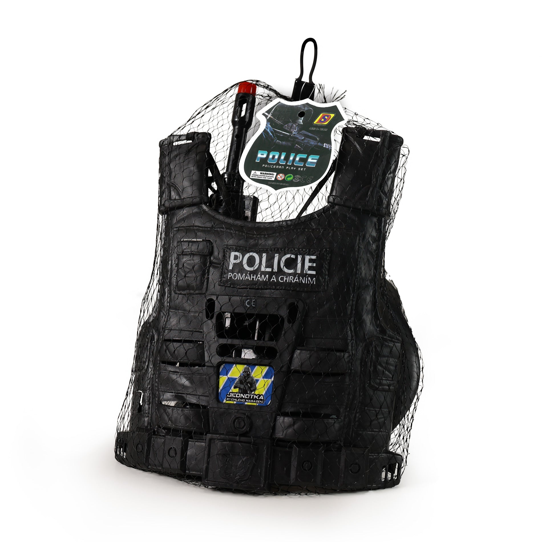 Police vest with Czech inscriptions and accessories