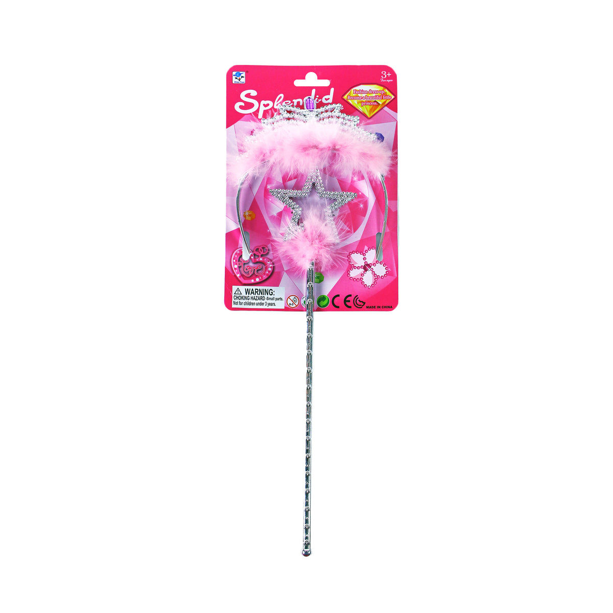 Pink princess crown and scepter costume set
