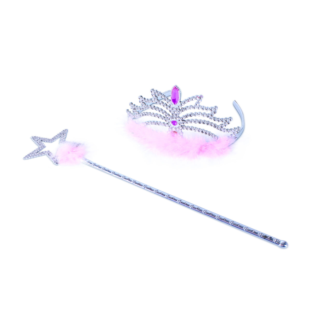 Pink princess crown and scepter costume set